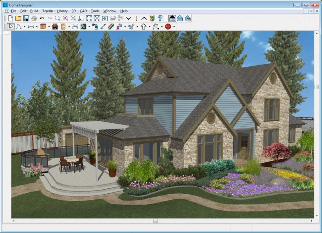Sample rendering with low-cost 3D CAD. Created with Home Designer 