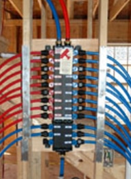 Home-run layout with PEX tubing.