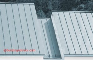 Copper standing seam roofing