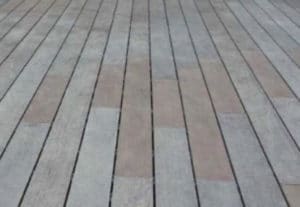 Some fading will occur on plastic and composite decking, especially dark colors.