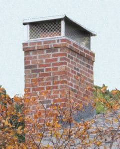 Custom multi-flue chimney cap protects crown.