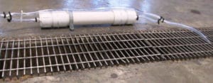 Condensate neutralizer required on high-efficiency furnaces and boilers to protect pipes from corrosion.