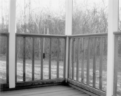 Code-approved railing for screened porch