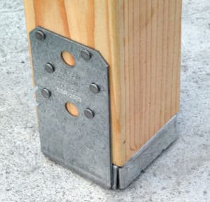 Adjustble stand-off post base from Simpston Strong-Tie