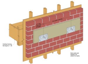 Simpson BVLZ Connector attaches deck ledger to brick veneer